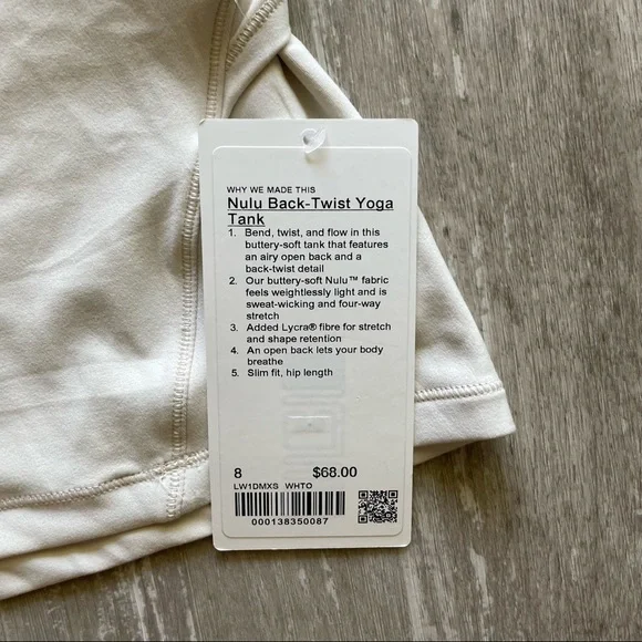 Lululemon Nulu Back-Twist Yoga Tank Top - White Opal - Picture 4 of 6